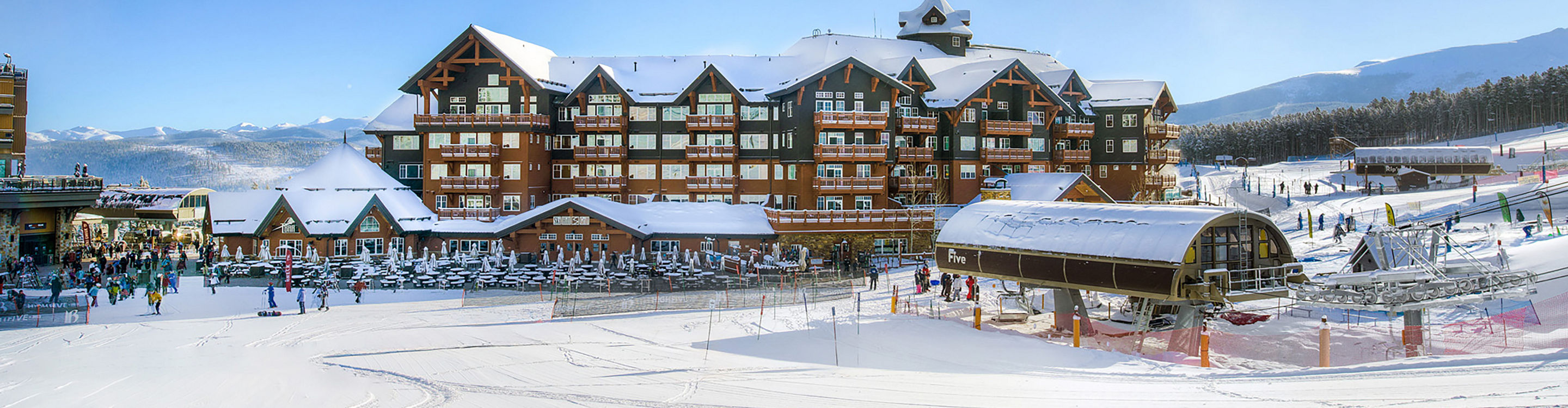 Winter Exterior of One Ski Hill Place at Breckenridge