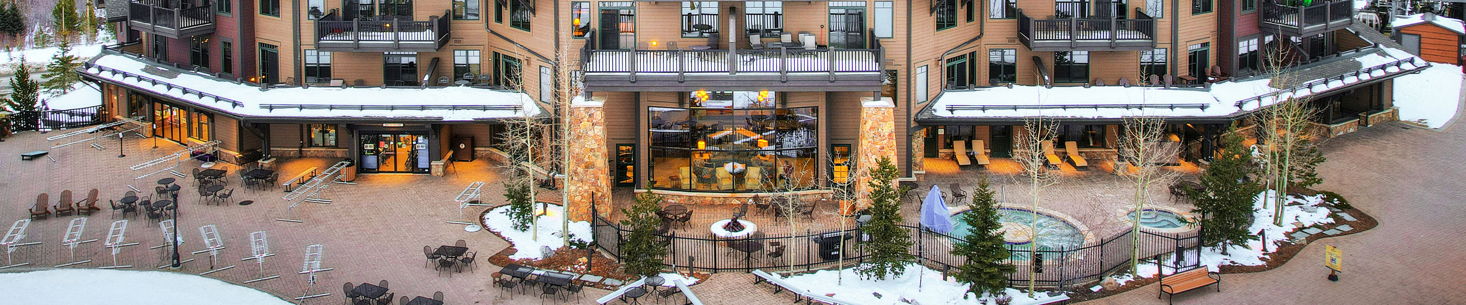 Winter Exterior of Crystal Peak Lodge at Breckenridge