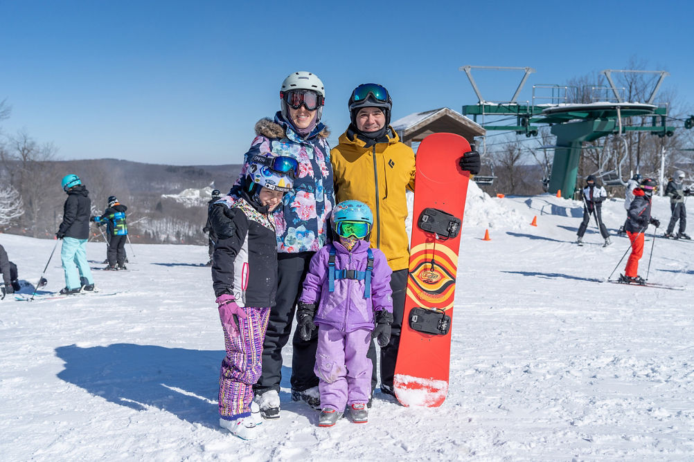 Family Poses Right Before Skiing and Riding at Hidden Valley-PA