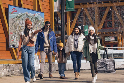 Family Walking Around Stowe Base Area