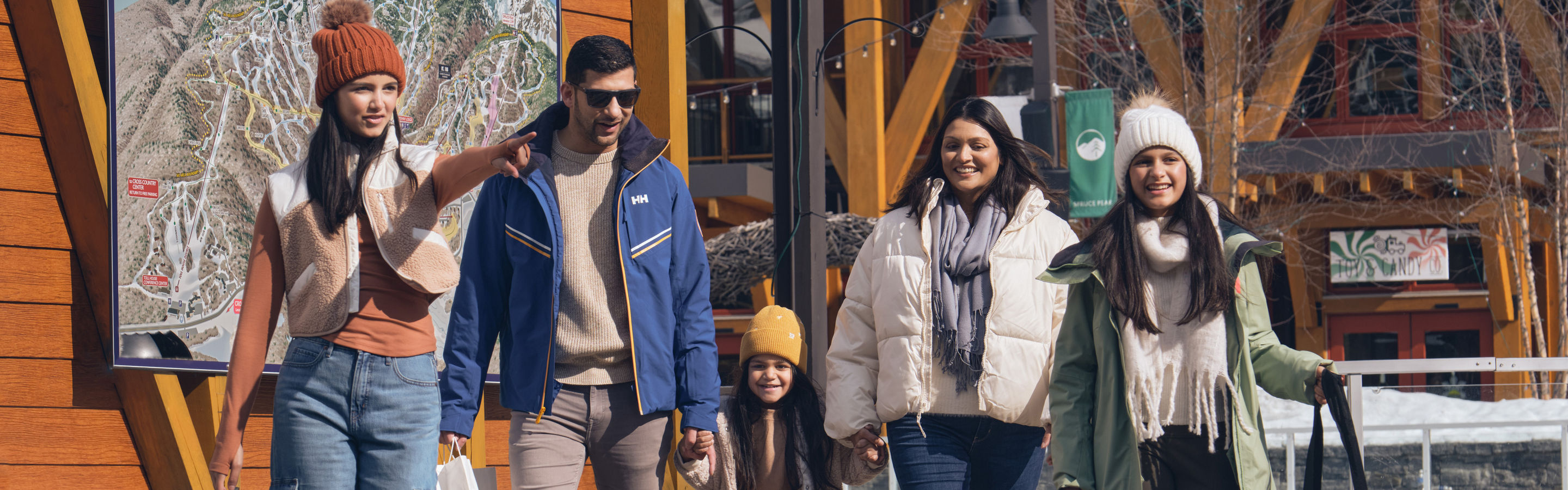 Family Walking Around Stowe Base Area