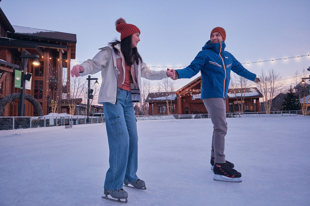 Father and Daughter Ice Skating at Stowe