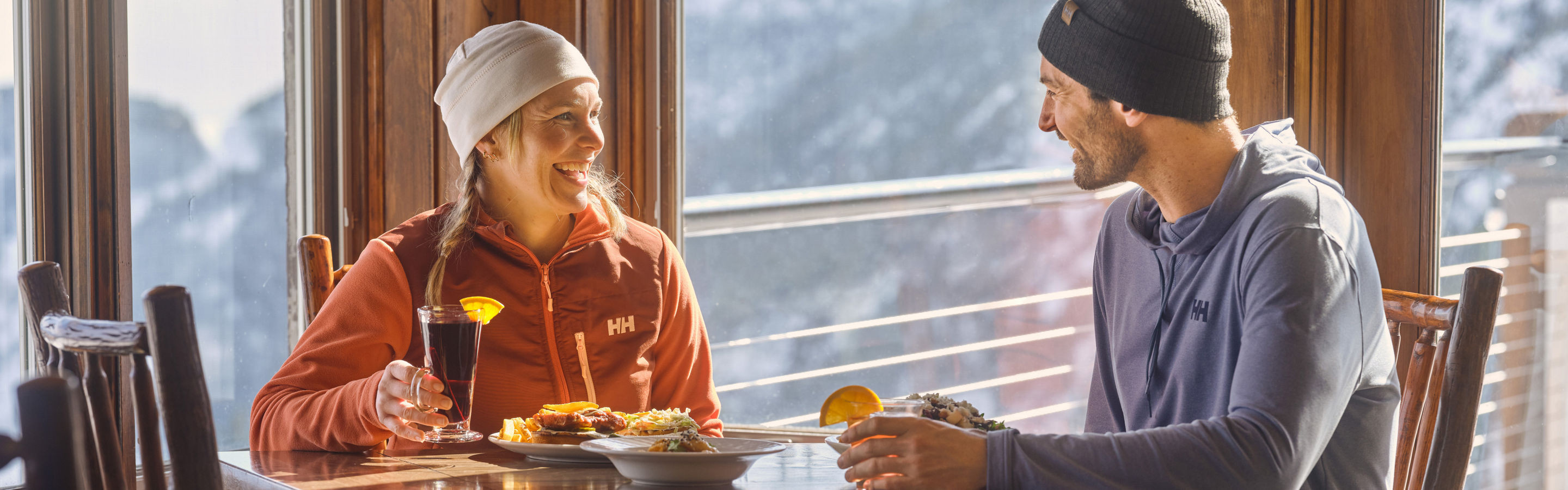 Couple Having Lunch at Stowe Cliff House Restaurant