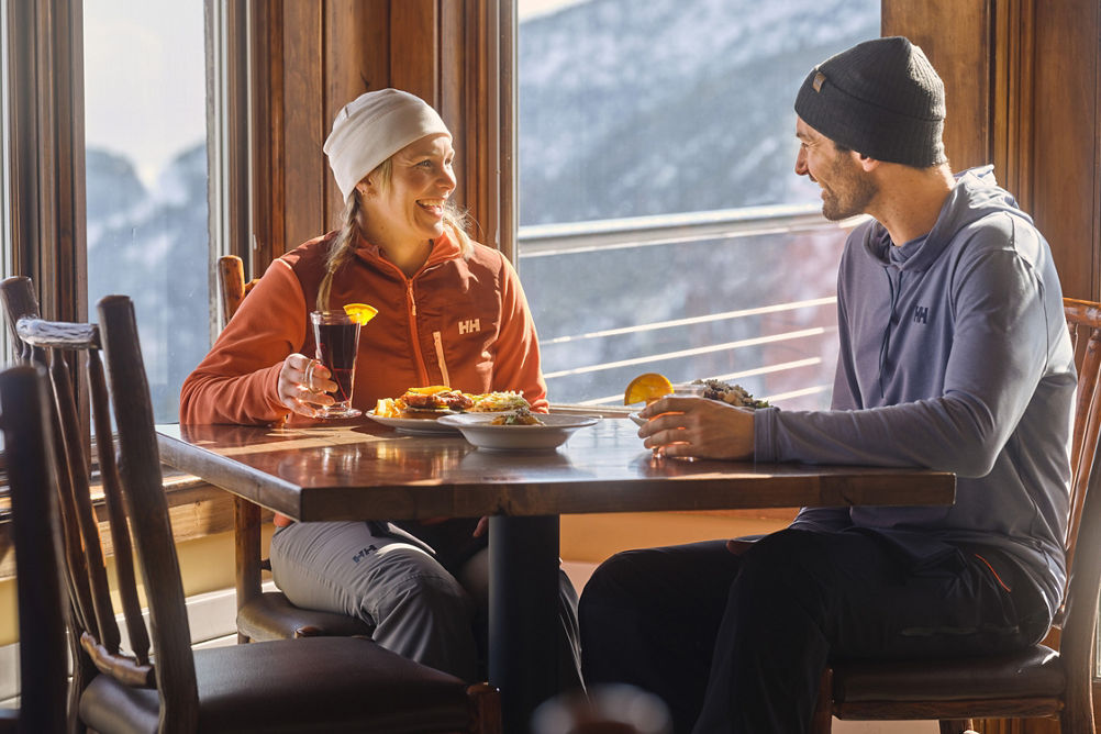 Couple Having Lunch at Stowe Cliff House Restaurant