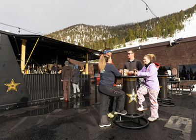 Group of Friends Enjoy Apres at Heavenly Rockstar Bar