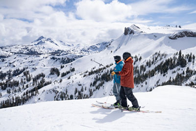 Friends Take Break from Skiing and Riding and Gaze at Scenic Kirkwood
