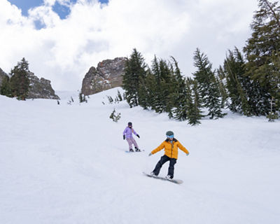 Women Snowboarding at Kirkwood