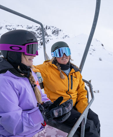 Friends Riding Chairlift at Kirkwood