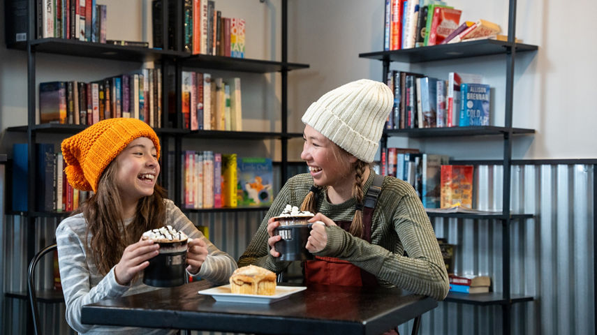Sisters Drink Hot Chocolates at Northstar Vous