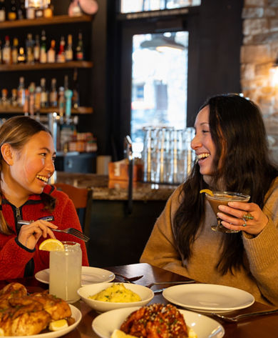 Mom and Daughters Eat Dinner at Northstar Wild Pine