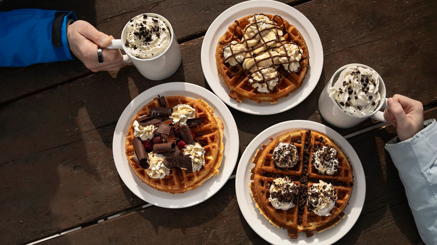 Waffles and Hot Chocolate at Whistler Blackcomb Crystal Hut