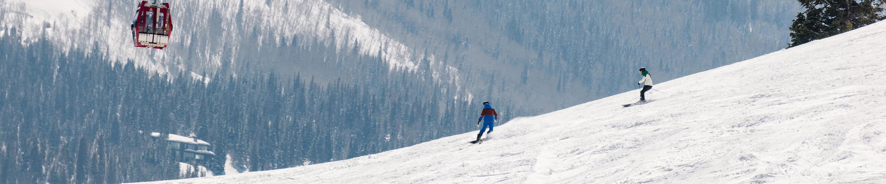 Friends Skiing and Riding at Park City