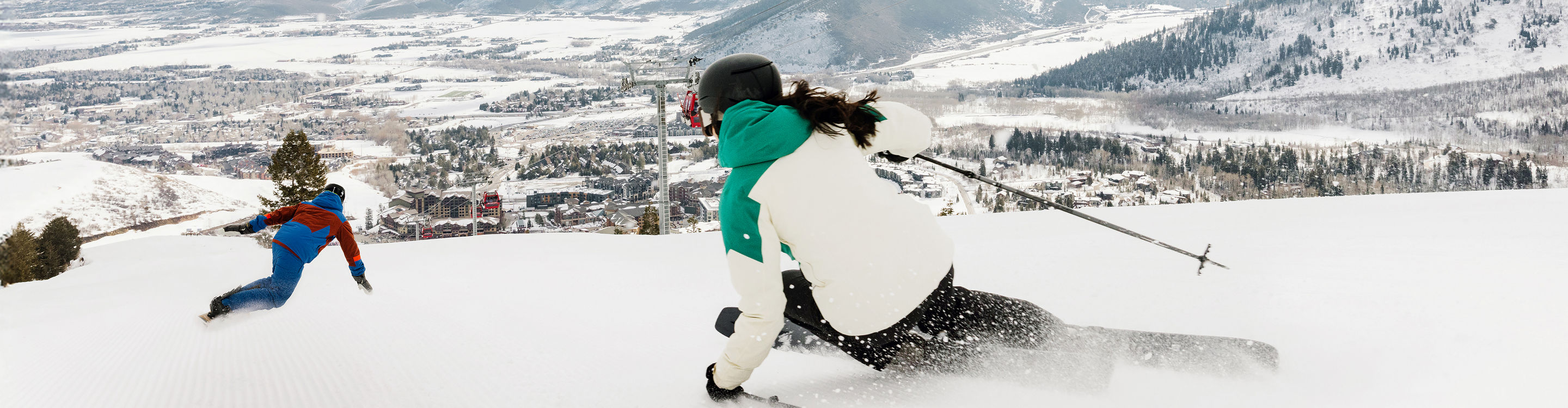 Friends Skiing and Riding at Park City