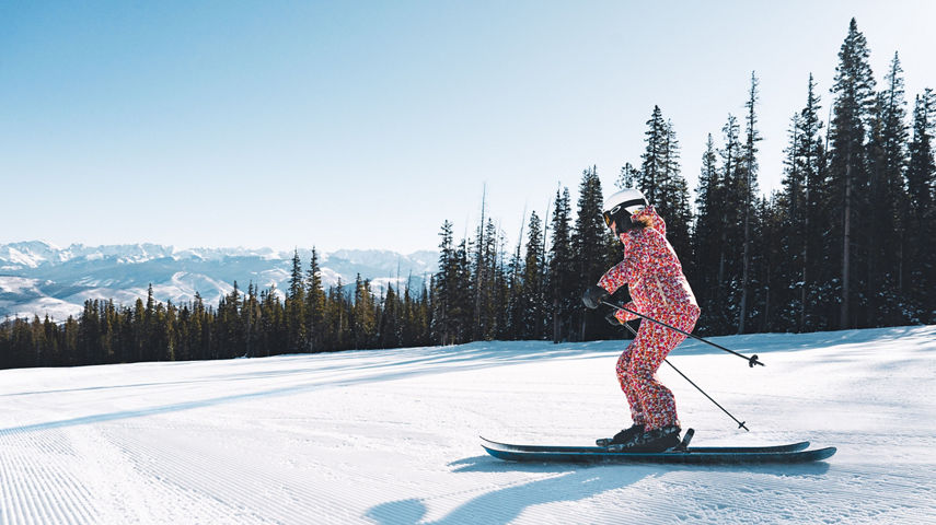 Woman Skier Going Down Red Buffalo?