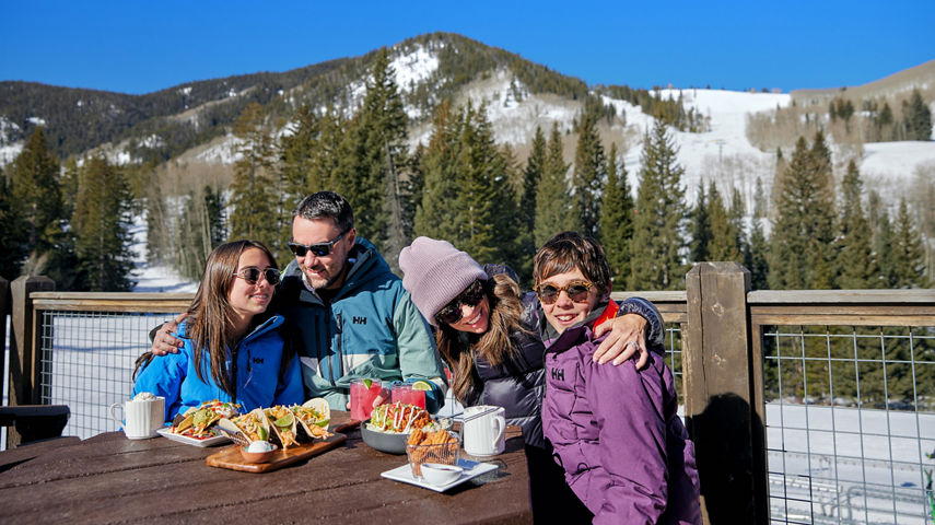 Family Eating Lunch at Talons at Beaver Creek