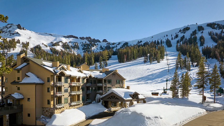 Snowy Spring Exterior of Kirkwood Lodge at Kirkwood