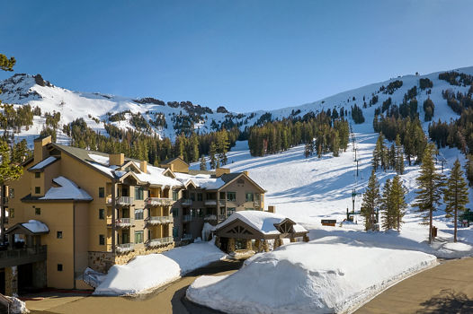 Snowy Spring Exterior of Kirkwood Lodge at Kirkwood