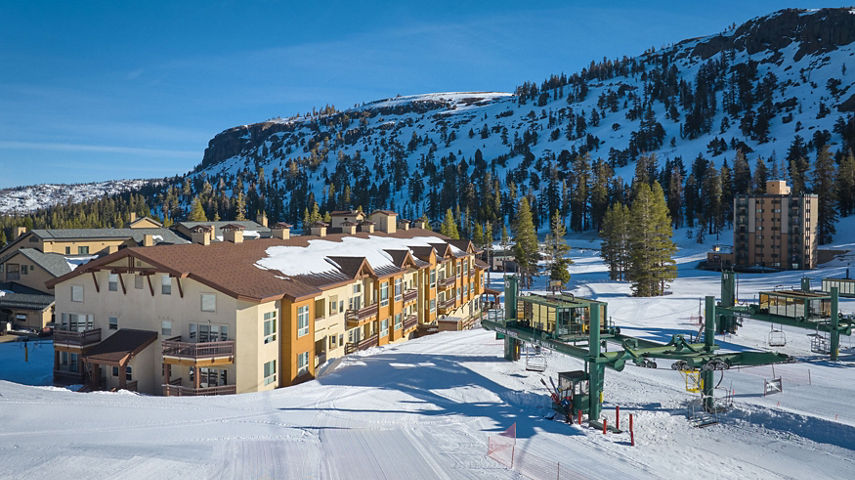 Snowy Spring Exterior of Mountain Club at Kirkwood