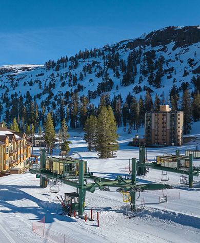 Snowy Spring Exterior of Mountain Club at Kirkwood