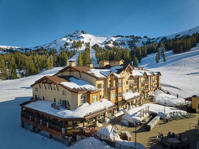 Snowy Spring Exterior of Mountain Club at Kirkwood