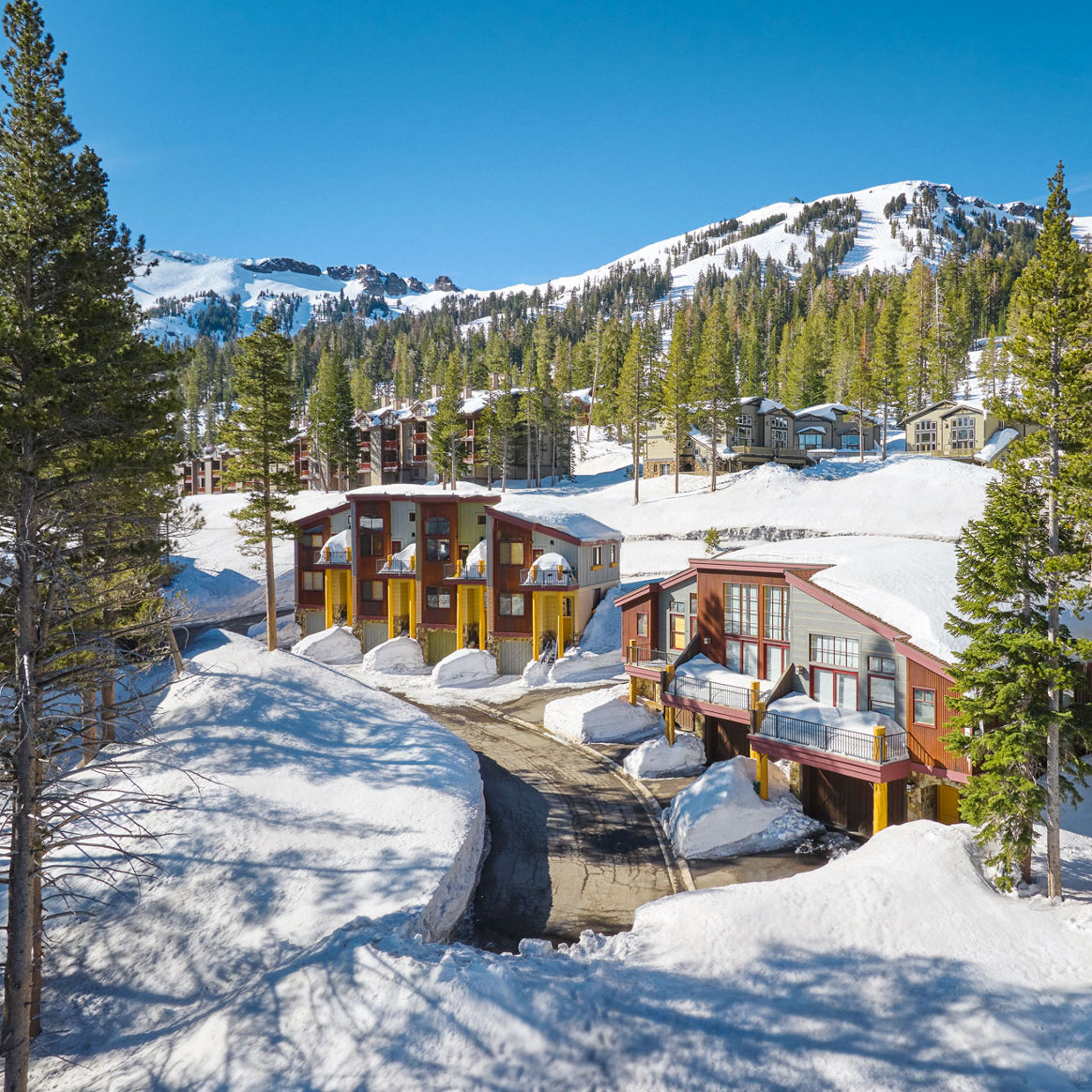 Snowy Spring Exterior of Sentinels at Kirkwood