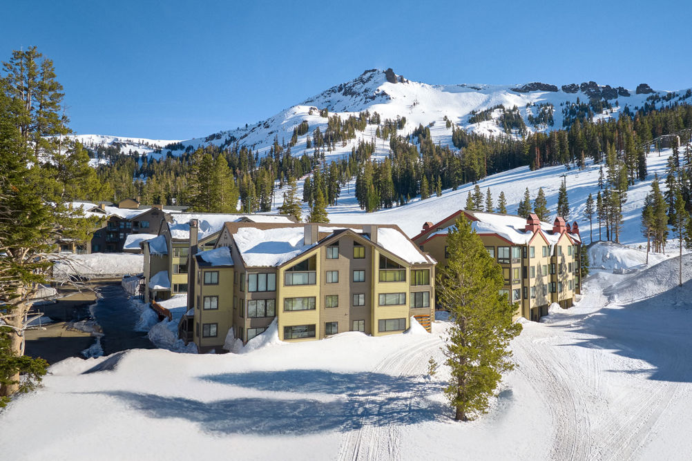 Snowy Spring Exterior of Sun Meadows at Kirkwood