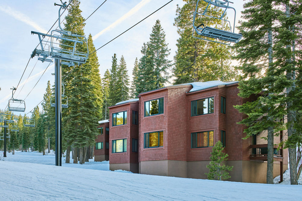 Snowy Spring Exterior of Ski Trail Condos at Northstar