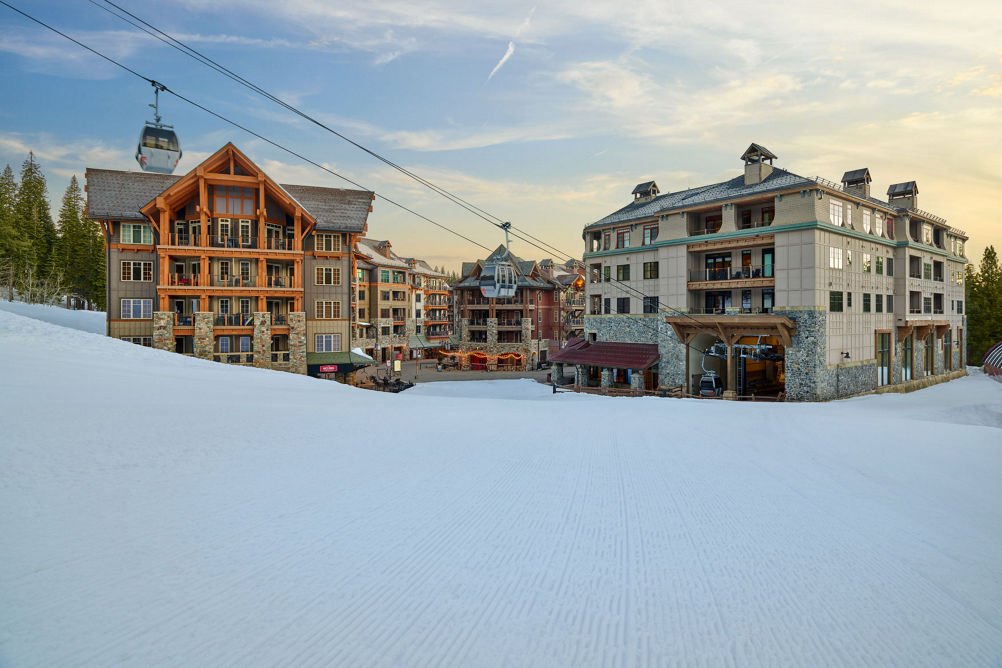 Snowy Spring Exterior of Village Condos at Northstar