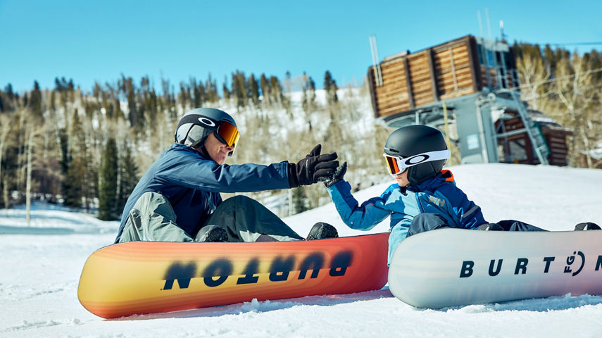Father and Son High Five after Riding at Beaver Creek