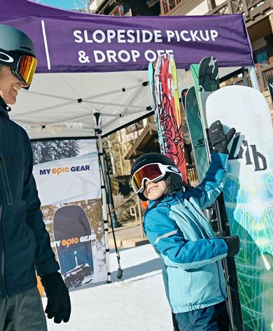 Family Trying on Ski Gear at Beaver Creek My Epic Gear Slopeside Location