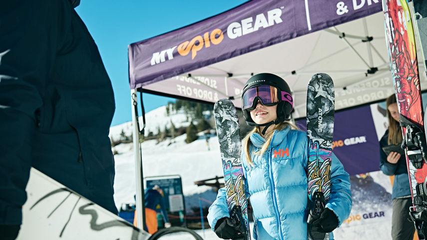 Family Trying on Ski Gear at Beaver Creek My Epic Gear Slopeside Location