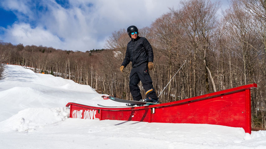 Skier at Stowe Terrain Park