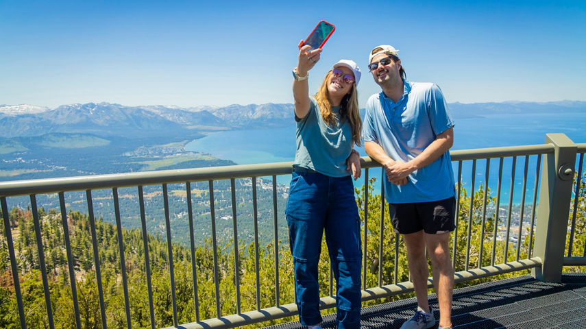 Friends Taking Selfies at Heavenly