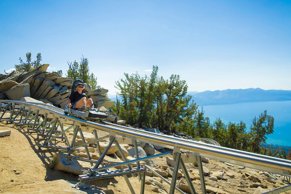Guest Riding Ridge Rider Mountain Coaster at Heavenly