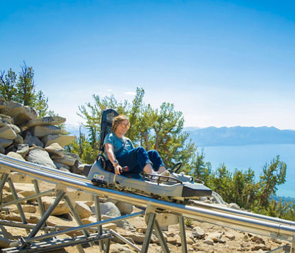 Guest Riding Ridge Rider Mountain Coaster at Heavenly