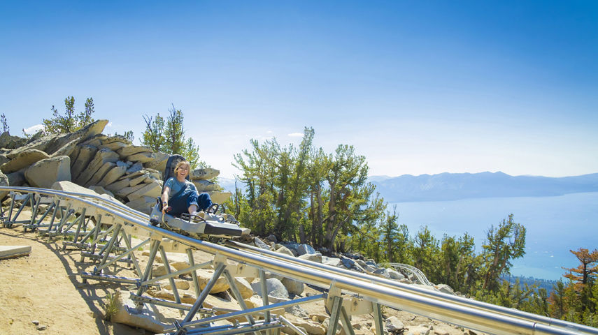 Guest Riding Ridge Rider Mountain Coaster at Heavenly