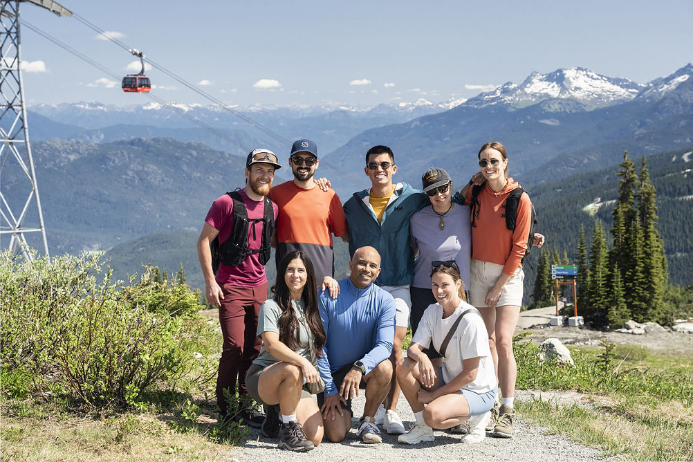 Group of Friends on a Summer Hike at Whistler Blackcomb