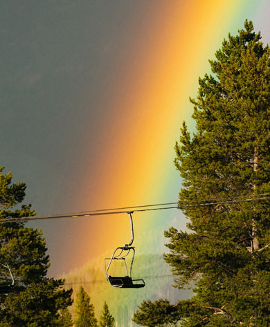 Summer Scenic View of a Rainbow at Vail