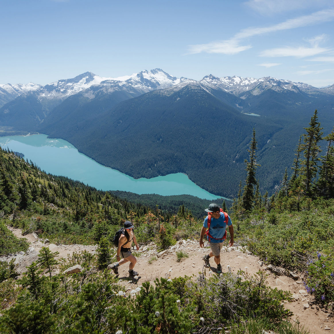 Couple Hiking High Note Trail at Whistler Blackcomb