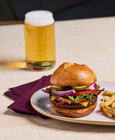 Black Diamond Burger Bacon Cheeseburger and Fries
