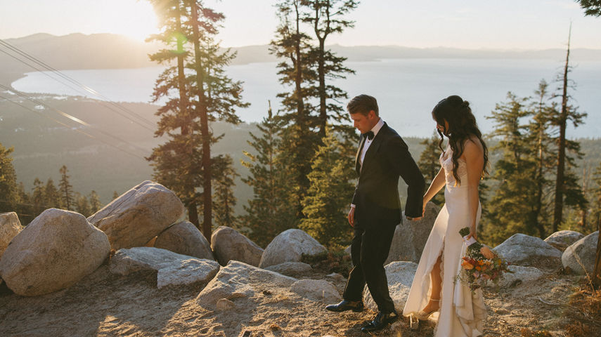 Summer Wedding Couples Portrait at Heavenly Lakeview Lodge
