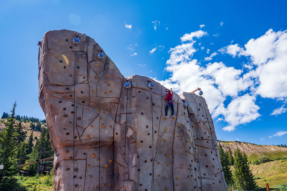 Gold Summit Rock Climbing Wall at Alpine Camp Breckenridge