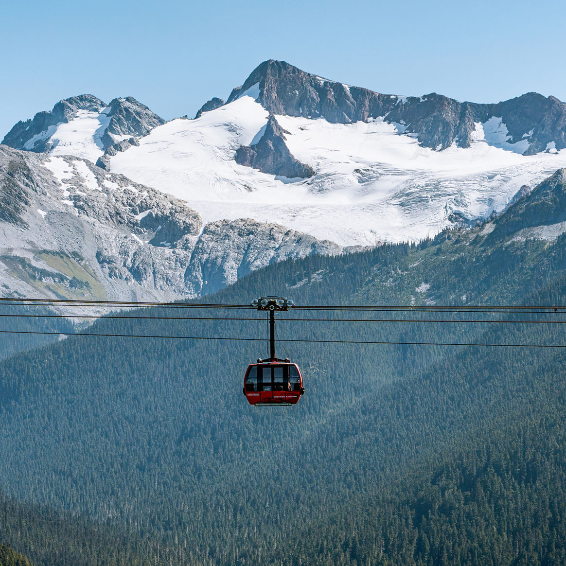 Summer Scenic View of Peak to Peak Gondola at Whistler