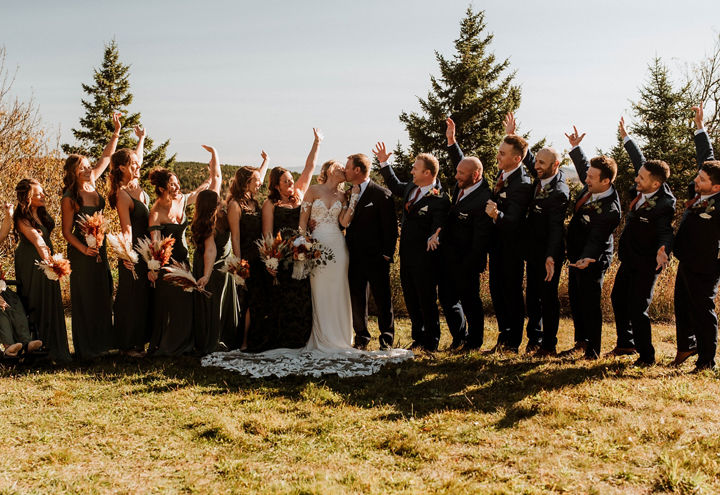 Fall Wedding Portraits at Mount Sunapee Lodge