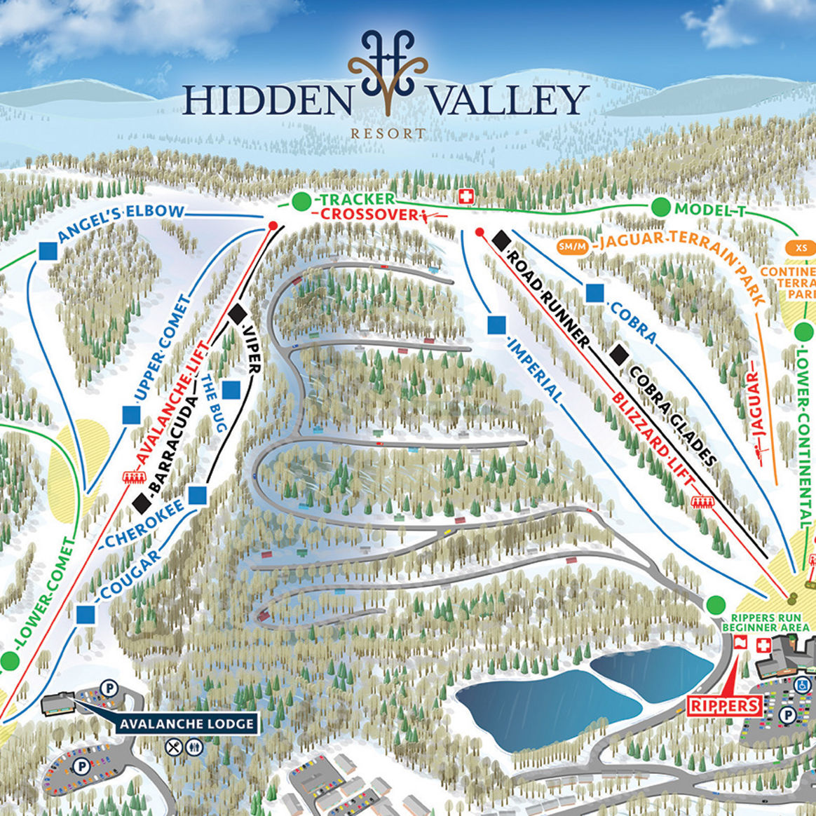 Hidden Valley PA Winter 2024-2025 Trail Map