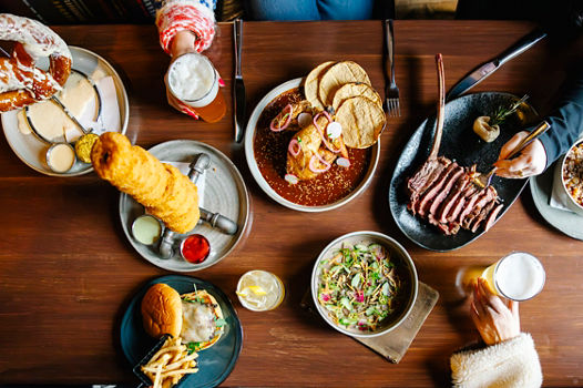 Overhead Shot of Group Dining at Beaver Creek Buffalo's