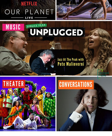 Spruce Peak Arts Winter 2024-2025 Events Promo