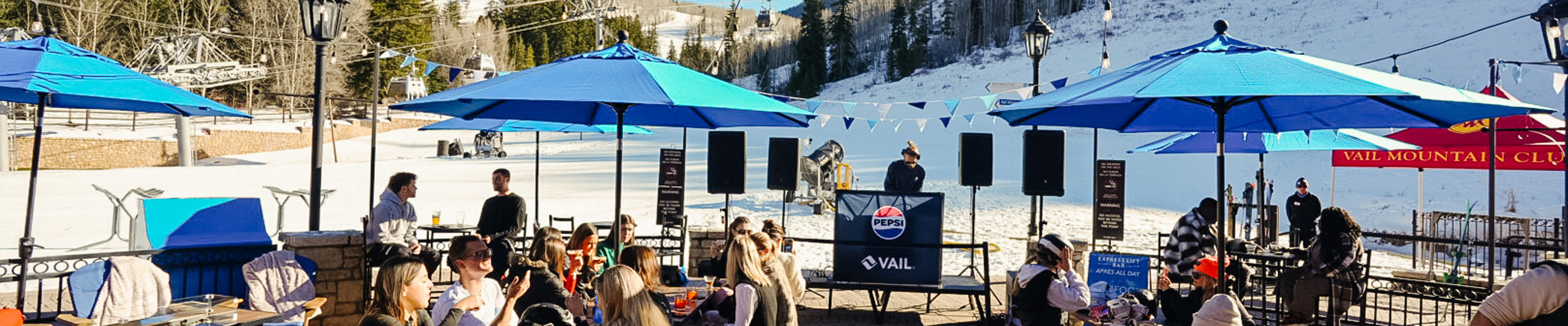 Guests Enjoying Apres at Vail Express Lift Bar