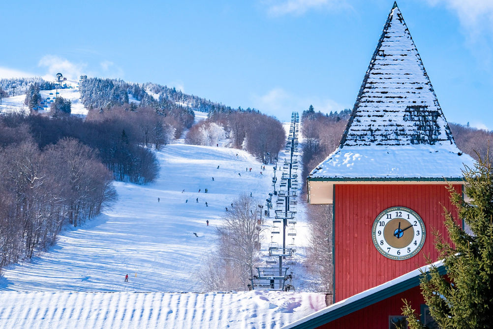 Scenic Shot of Mount Snow Clocktower