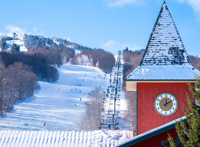 Scenic Shot of Mount Snow Clocktower